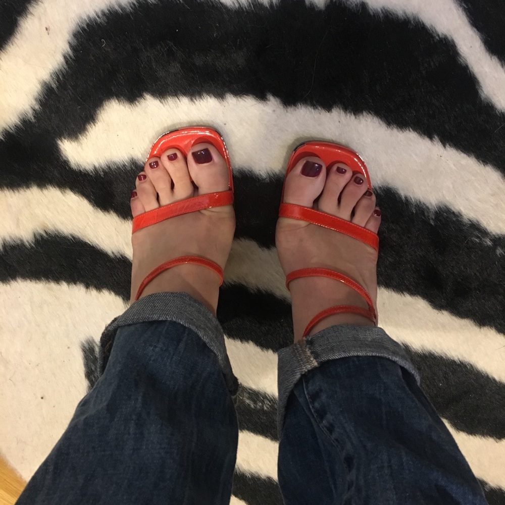 Red/Orange Casadei Italian Heels